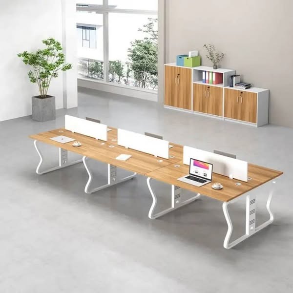 Six person office workstation