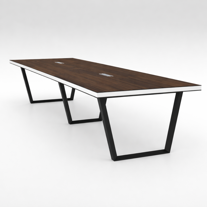 10-Person Modern Conference Table with Built-in Cable Management