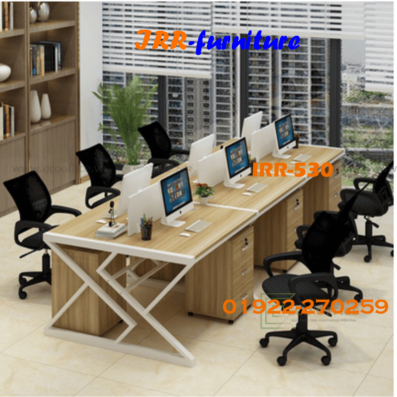 Modular Office Table with Metal Frame