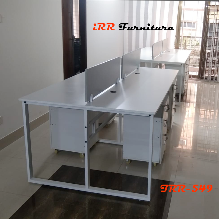 4-Person Modern Office Workstation Desk with Dividers