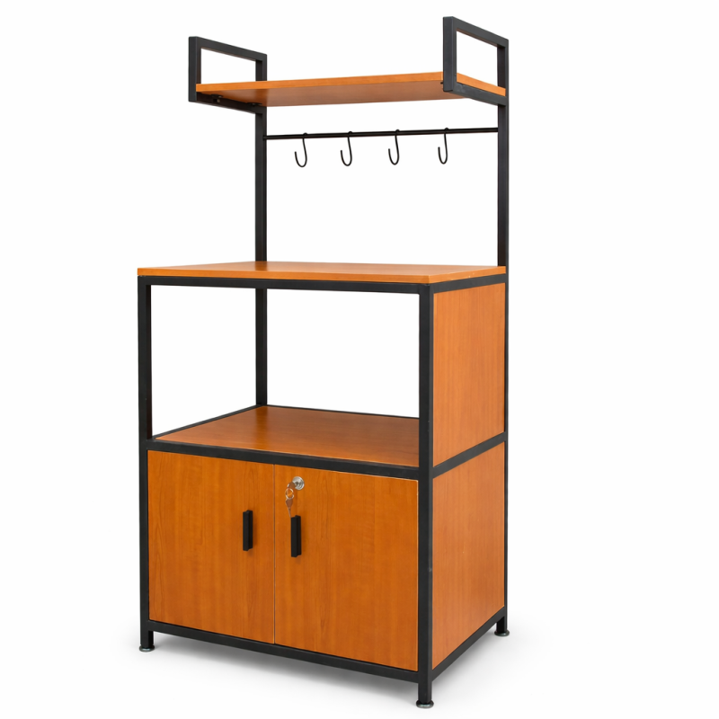 Space-Saving Kitchen Storage Unit with Cabinet & Shelf