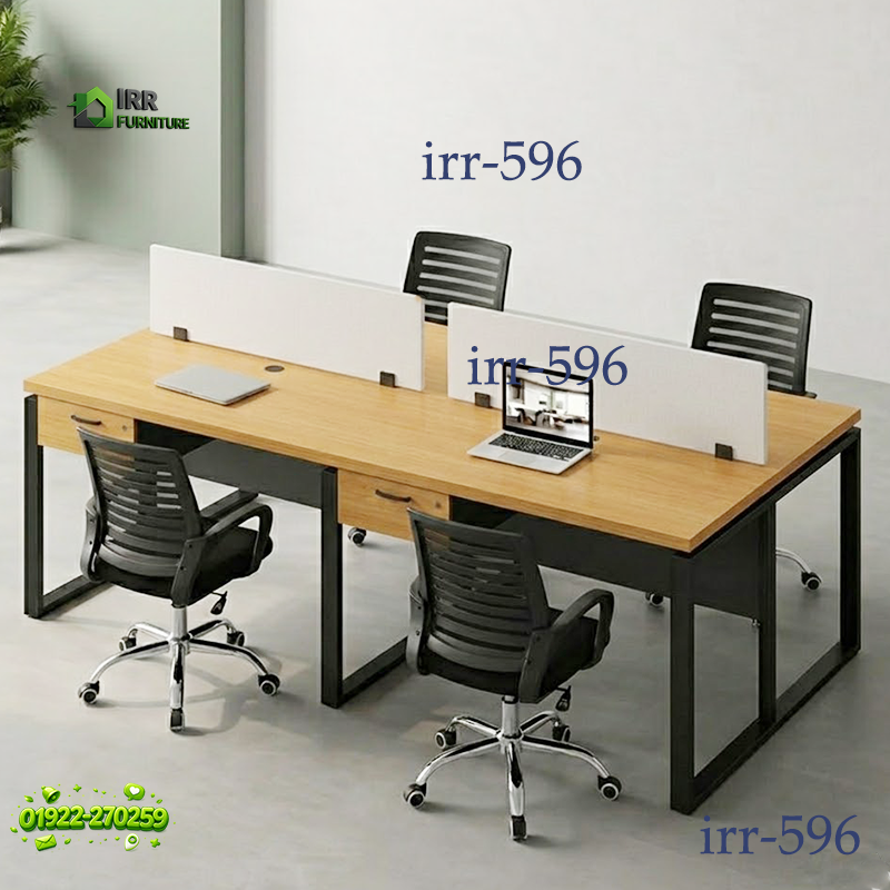 Modern 4-Seater Open-Plan Office Desk – IRR Furniture Workstation IRR-596 Modern 4-Seater Open-Plan Office Desk – IRR Furniture Workstation