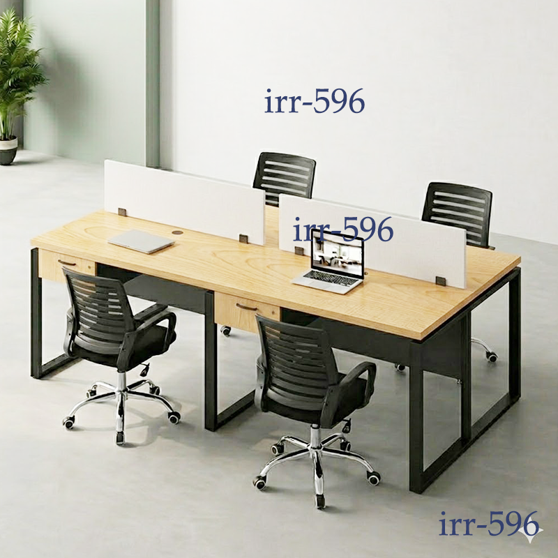 4-Seater Open-Plan Office Desk – IRR Furniture Workstation